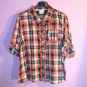 Plaid button down shirt